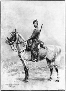 A chasseur of the guard, Russia, 1892.Artist: Jean Baptiste Edouard Detaille