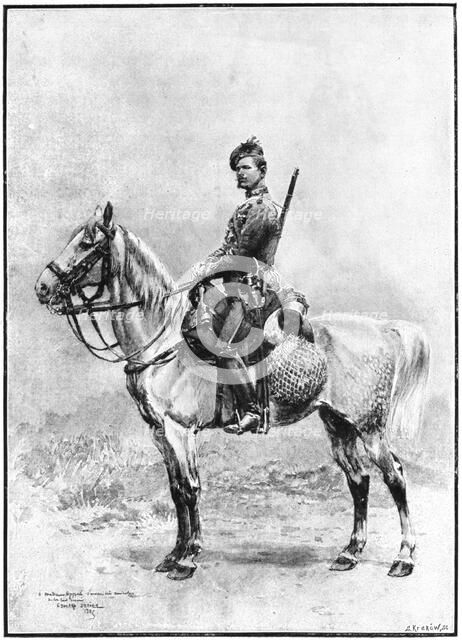 A chasseur of the guard, Russia, 1892.Artist: Jean Baptiste Edouard Detaille