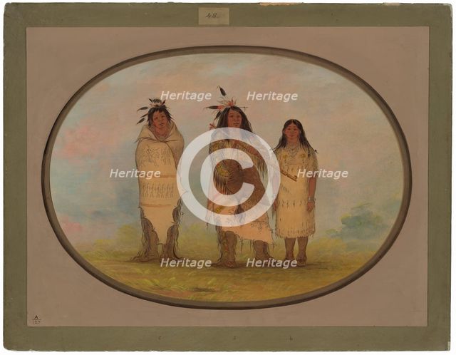 A Cheyenne Chief, His Wife, and a Medicine Man, 1861/1869. Creator: George Catlin.