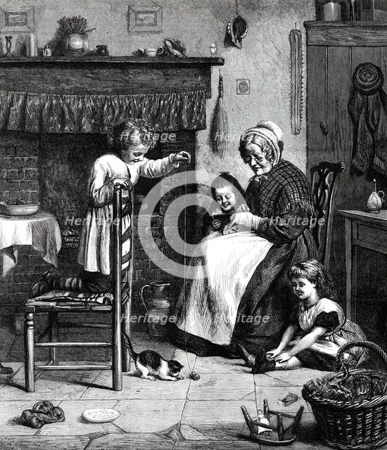 "A Cheap Entertainment" by J. Clark, in the Royal Academy Exhibition, 1876. Creator: Unknown.