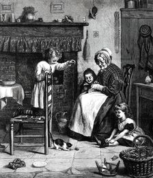 "A Cheap Entertainment" by J. Clark, in the Royal Academy Exhibition, 1876. Creator: Unknown