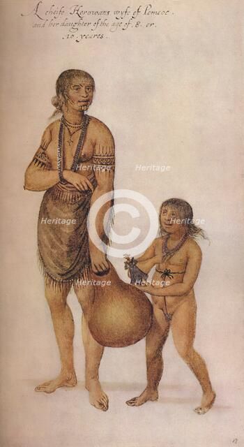 'A Cheife Herowans Wyfe', c1585. Artist: John White.