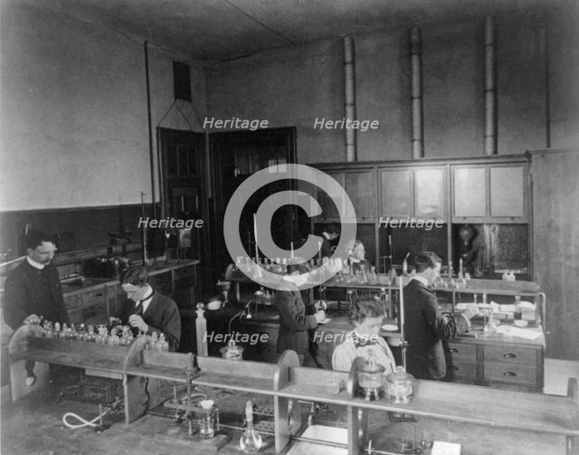 A chemistry lab, Central High School, (1899?). Creator: Frances Benjamin Johnston.