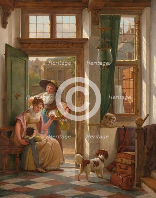 A Cherry Vendor at the Door, 1816. Creator: Abraham van Strij.