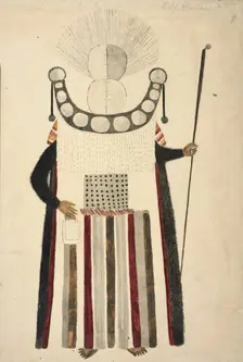 A Chief Mourner of Tahiti, 1769. Creators: Alexander Buchan, John Frederick Miller