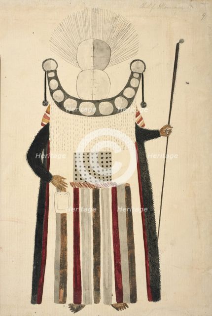 A Chief Mourner of Tahiti, 1769.  Creators: Alexander Buchan, John Frederick Miller.