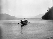 A chief's party-Qagyuhl, c1910. Creator: Edward Sheriff Curtis