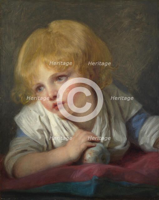 A Child with an Apple, Second Half of the 18th cen.. Artist: Greuze, Jean-Baptiste (1725-1805)