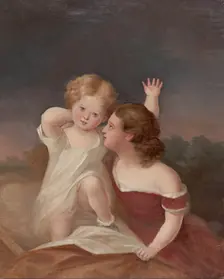 A Child and a Young Girl, Portrait Sketch. Creator: Berndt Godenhjelm