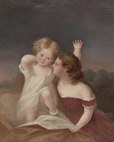 A Child and a Young Girl, Portrait Sketch. Creator: Berndt Godenhjelm