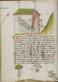 A Child in a House and a Woman with a Child: An Eagle with a Snail ..., third quarter of 15th cent. Creator: Unknown