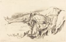 A Child on a Couch, No.2, c. 1873/1875. Creator: James Abbott McNeill Whistler