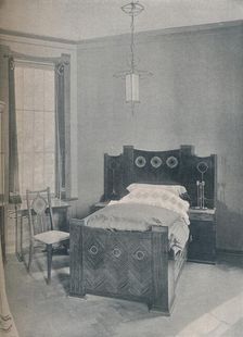 A child's bed designed by Peter Behrens, executed by TD Heymann, 1901