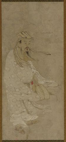 A Chinese man standing in a high wind, Edo period, 17th century. Creator: Unknown