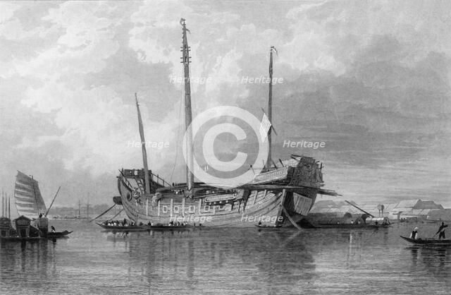 'A Chinese Junk. - Canton River', 1835. Creator: Samuel Prout.