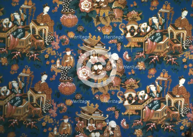 A Chinese Tea Party (Furnishing Fabric), Manchester, c. 1854. Creator: Daniel Lee & Co.