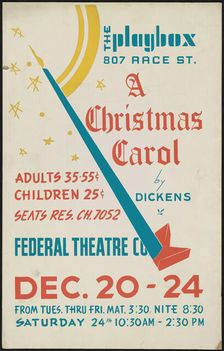 A Christmas Carol, Cincinnati, 1938. Creator: Unknown