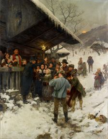 A Christmas Carol in Lucerne, 1887. Creator: Hans Bachmann