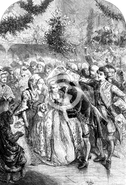 A Christmas Dance a Long Time Ago, drawn by C. J. Staniland, 1871. Creator: Unknown.