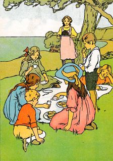A Christmas Dinner in New Zealand 1912. Artist: Charles Robinson