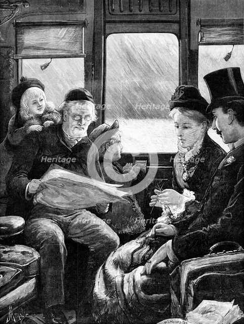 A Christmas Journey as we Do It Now - drawn by A. E. Emslie, 1881. Creator: W. I. Mosses.