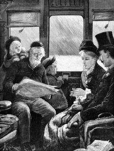 A Christmas Journey as we Do It Now - drawn by A. E. Emslie, 1881. Creator: W. I. Mosses