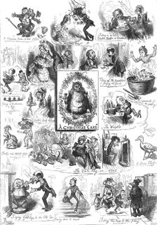 A Christmas Medley, by F. Barnard, 1872. Creator: Joseph Swain