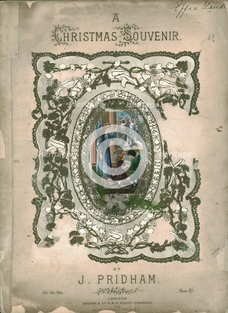 'A Christmas Souvenir', cover page to sheet music, c1860s. Artist: Unknown.