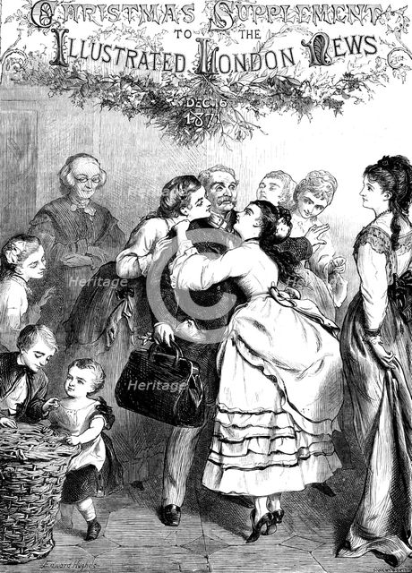 A Christmas Welcome, drawn by Edward Hughes, 1871. Creator: F Wentworth.
