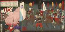 A Chronicle of the Pursuit of Rebels at Kagoshima, 1877. Creator: Tsukioka Yoshitoshi