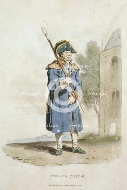 A church beadle, Provincial Characters, 1813. Artist: Anon