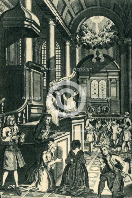 'A Church Service', c1700, (1947).  Creator: C. Bowles.