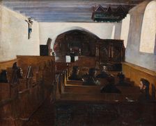 A church service on the Island of Mors, Jutland, 1893. Creator: Fridolin Johansen