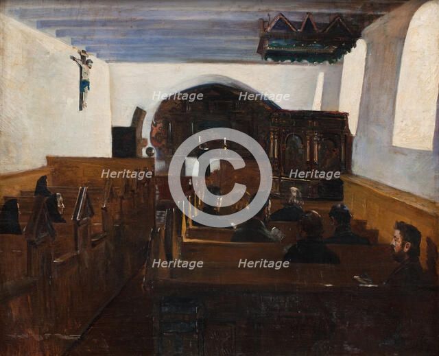 A church service on the Island of Mors, Jutland, 1893. Creator: Fridolin Johansen.