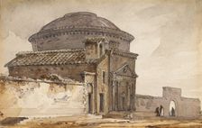 A Circular Building with a Dome, Rome, c1840s. Creator: David Cox the Elder