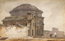 A Circular Building with a Dome, Rome, c1840s. Creator: David Cox the Elder