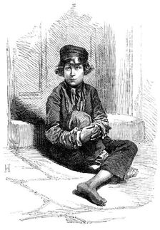 A "City Arab" - from a photograph taken before admission to the Belvedere-Crescent Reformatory, 1856 Creator: Unknown