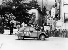 A Citroën 2CV in the Monte Carlo Rally, 1954