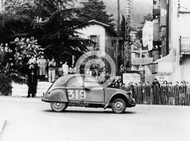 A Citroën 2CV in the Monte Carlo Rally, 1954. Artist: Unknown