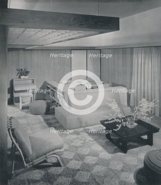 'A combination living and dining room', 1942.  Artist: Unknown.