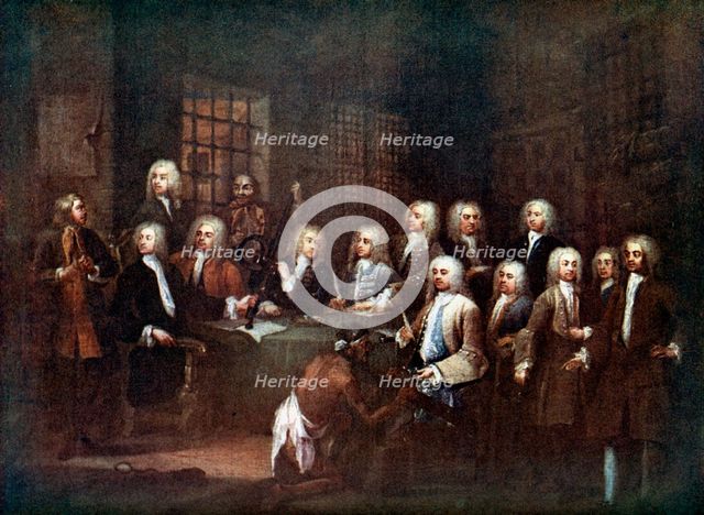 A Committee of the House of Commons at the Fleet Street Prison, London, 1729 (c1905). Artist: Unknown