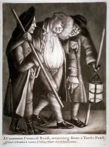 A common council beast, returning from a turtle feast c1775. Artist: Anon