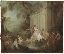 A Company of Bathers in a Park, early 18th century. Creator: Jean-Baptiste Pater