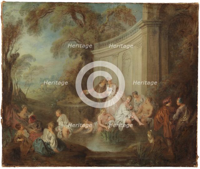 A Company of Bathers in a Park, early 18th century. Creator: Jean-Baptiste Pater.