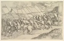 A Company of Horsemen. Creator: Battista Franco Veneziano