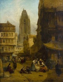 A Continental Market Place 1806-1869. Artist: George Jones