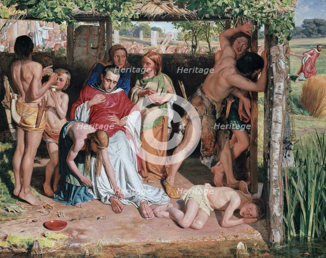 A Converted British Family Sheltering a Christian Missionary from the Persecution of the Druids, 185 Artist: Hunt, William Holman (1827-1910)