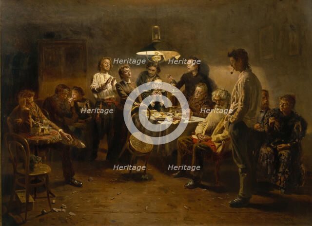 A Convivial Evening, 1875-1897. Artist: Makovsky, Vladimir Yegorovich (1846-1920)