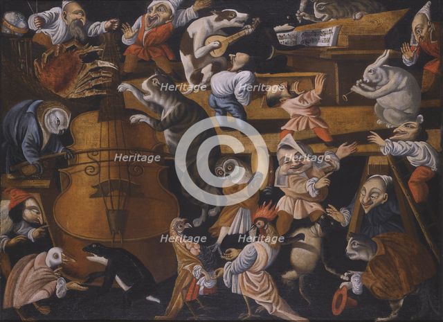 A concert of animals, birds and stylised figures, Second Half of the 17th cen..