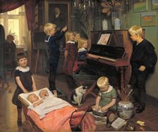 A Concert: The Artist's Children and their Playmates, 1887. Creator: Otto Haslund